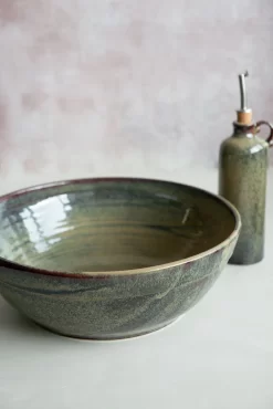 Lagoa Large Handmade Salad Bowl 10 Lagoa Large Handmade Salad Bowl -Sous Chef lagoa large salad bowl pourer portrait angle