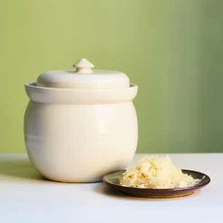 Handmade Stoneware Fermenting Crock In White 2 Litre 6 Handmade Stoneware Fermenting Crock In White 2 Litre -Sous Chef lifestyle 0001 Souschef2149