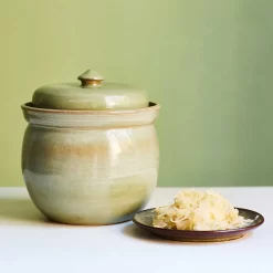 Handmade Stoneware Fermenting Crock In Green 2 Litre -Sous Chef lifestyle 0002 Souschef2147