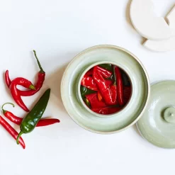 Handmade Stoneware Fermenting Crock In Green 2 Litre -Sous Chef lifestyle 0008 Souschef2007