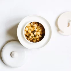 Handmade Stoneware Fermenting Crock In White 2 Litre 7 Handmade Stoneware Fermenting Crock In White 2 Litre -Sous Chef lifestyle 0013 recipe whitedaikonkimchi