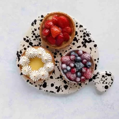 Puglia Black Splatter Ceramic Serving Board 25cm -Sous Chef lifestyle 0015 PugliaCeramicServingBoard lifestyle2 NC0014