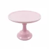 Mosser Glass Pink Milk Glass Cake Stand 10"