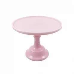 Mosser Glass Pink Milk Glass Cake Stand 10"