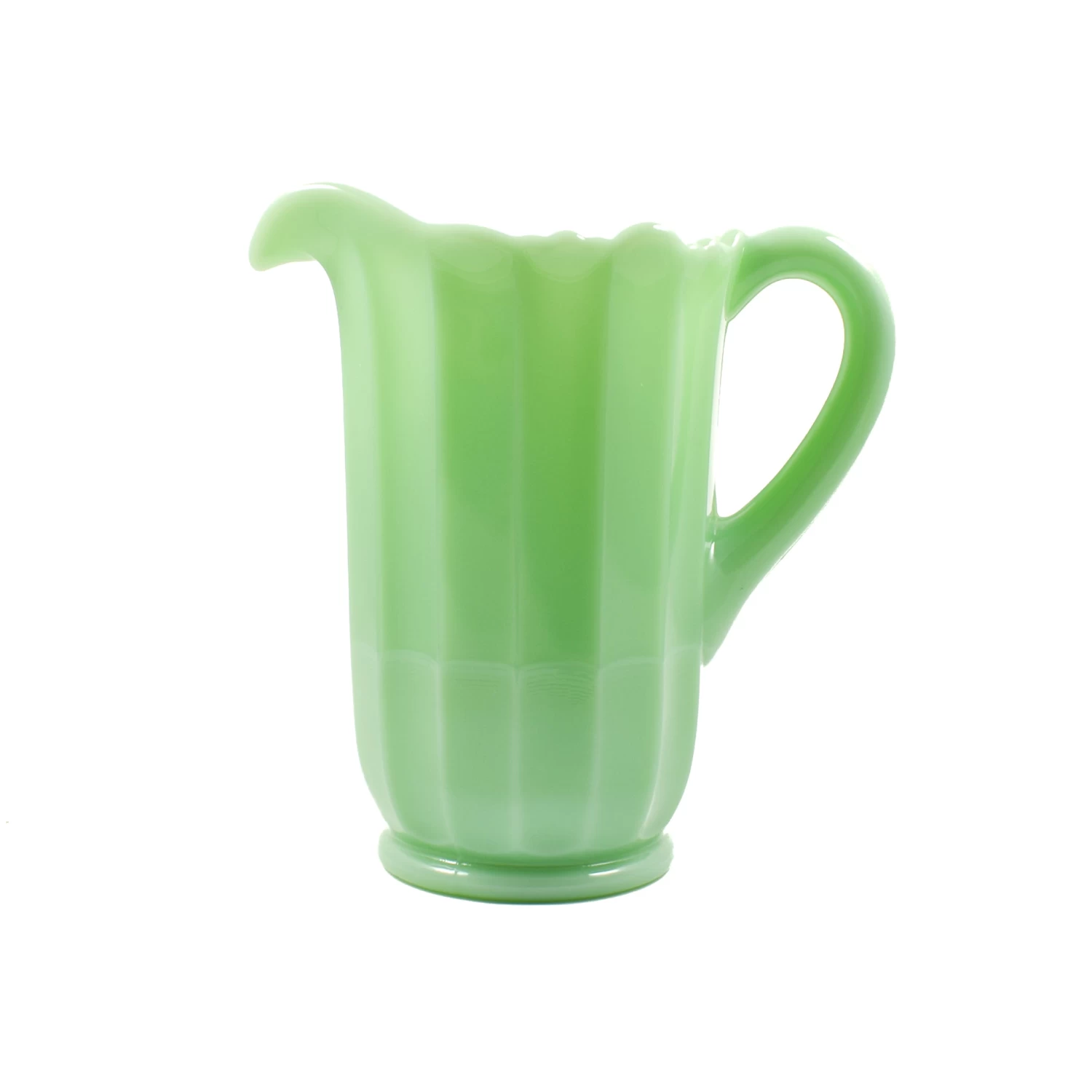 Mosser Glass Jade Milk Glass Pitcher 1 Mosser Glass Jade Milk Glass Pitcher