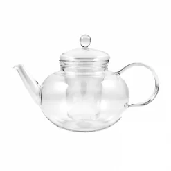Round Glass Teapot & Strainer 1.2 Litres