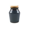 Blue Glaze Salt Pot With Cork Lid