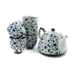 Shizen Blue Japanese Teapot & Teacup Set -Sous Chef shizen blue japanese teapot set