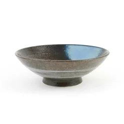 Blue-Black Glaze Bowl 8 Blue-Black Glaze Bowl -Sous Chef stoneware bowl blue and gold 24cm side3