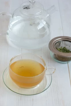 Glass Teacup & Saucer 400ml -Sous Chef trendglas teacup stainless steel strainer portrait 89232653 a7dc 4db5 ab76 bf780edd145f