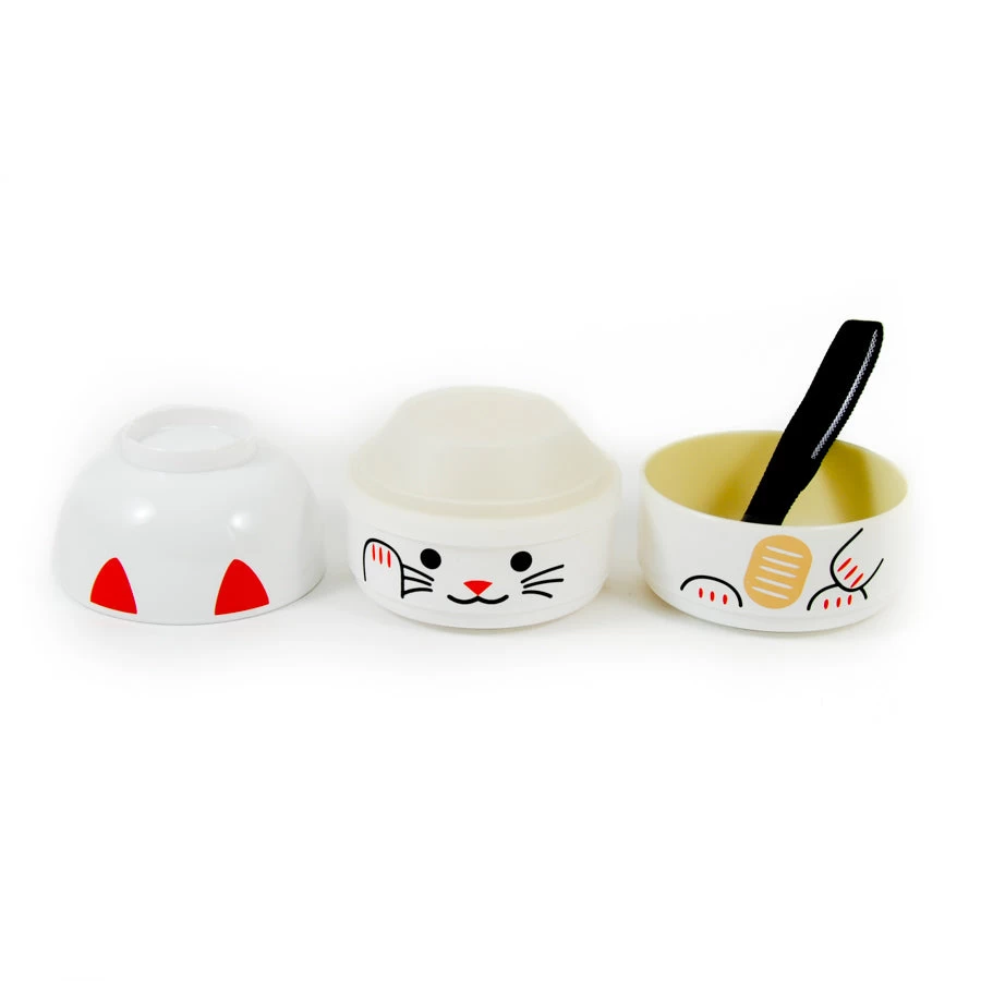 White Manekineko Bento Box 640ml 2 White Manekineko Bento Box 640ml - Image 2