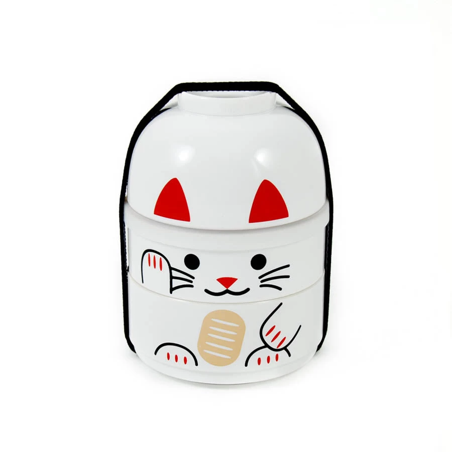White Manekineko Bento Box 640ml 1 White Manekineko Bento Box 640ml