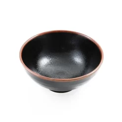 Black Stoneware Ramen Bowl -Sous Chef yuzu black noodle bowl above