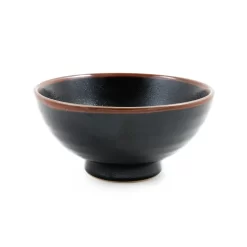 Black Stoneware Ramen Bowl